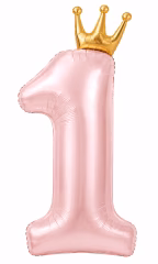 Büyük Pembe 1 Rakam Taçlı 9559