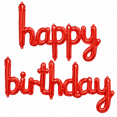 HAPPY BIRTHDAY SET BALON KIRMIZI