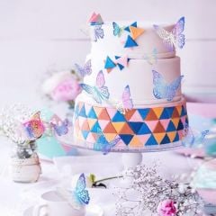 12 Lİ 3D KELEBEK SÜS FUŞYA