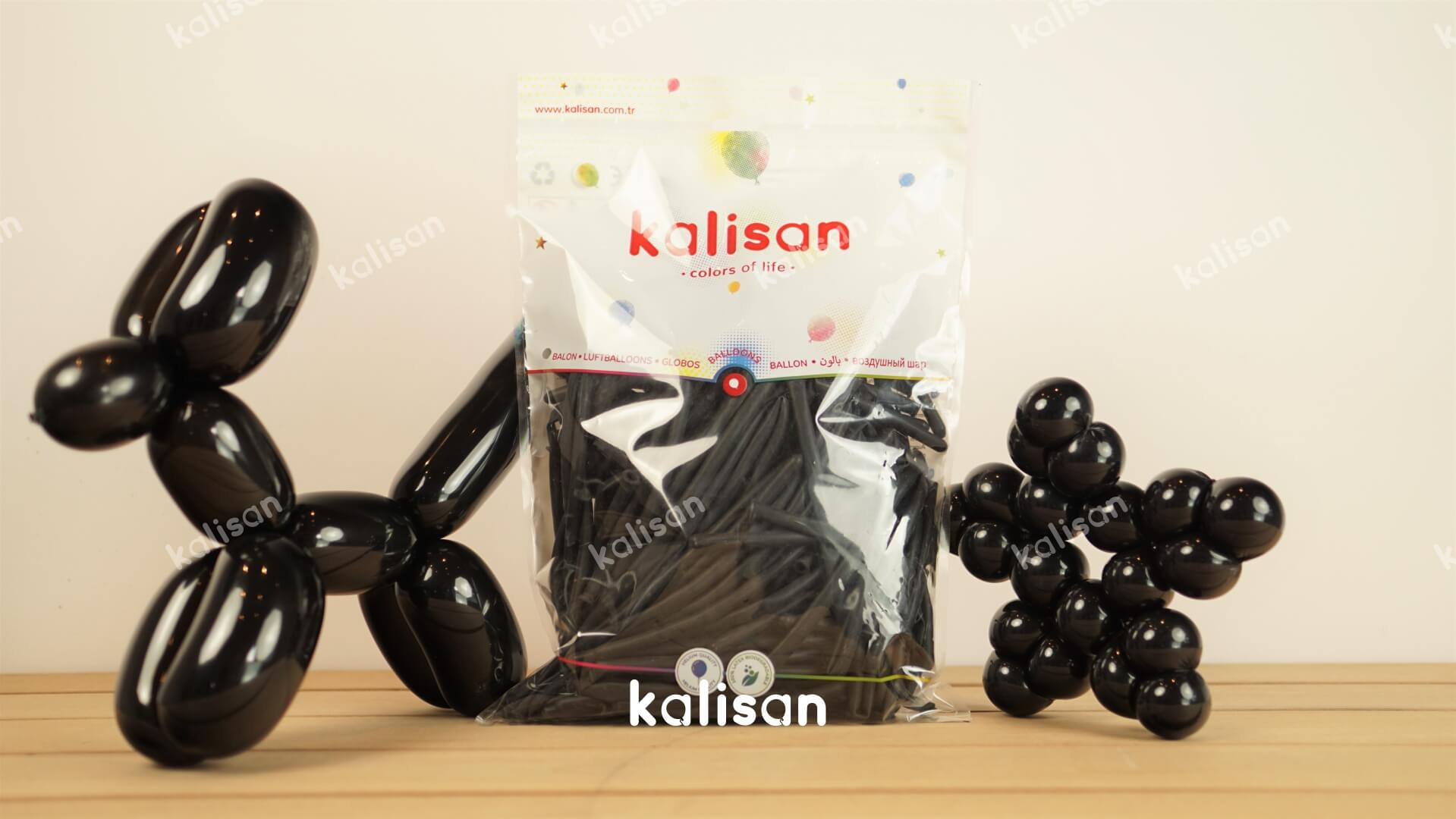 PASTEL SİYAH SOSİS BALON 100'LÜ