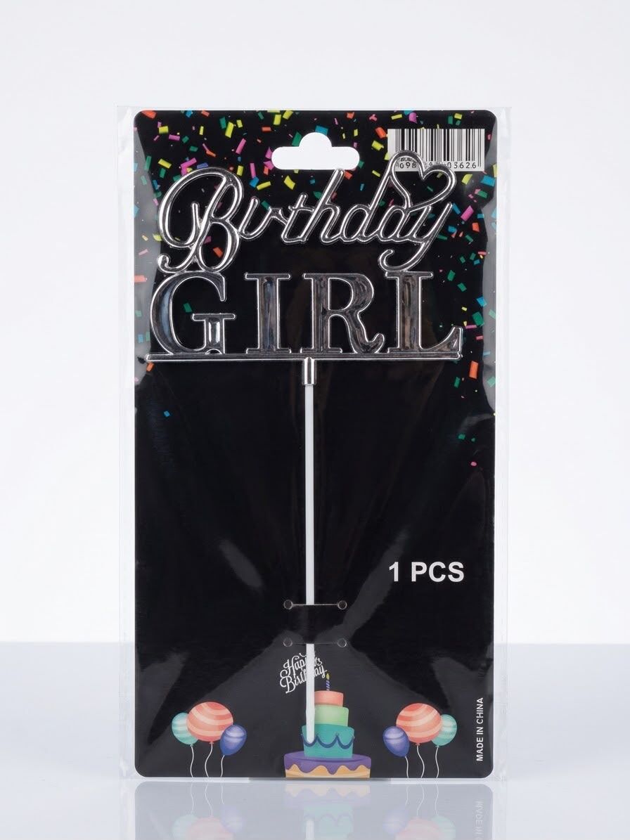 PASTA ÜZERİ GÜMÜŞ BIRTHDAY GIRL