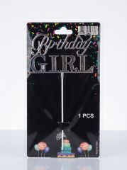 PASTA ÜZERİ GÜMÜŞ BIRTHDAY GIRL