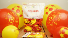 12'' Top Baskılı Balon Sarı-Kırmızı 25'li