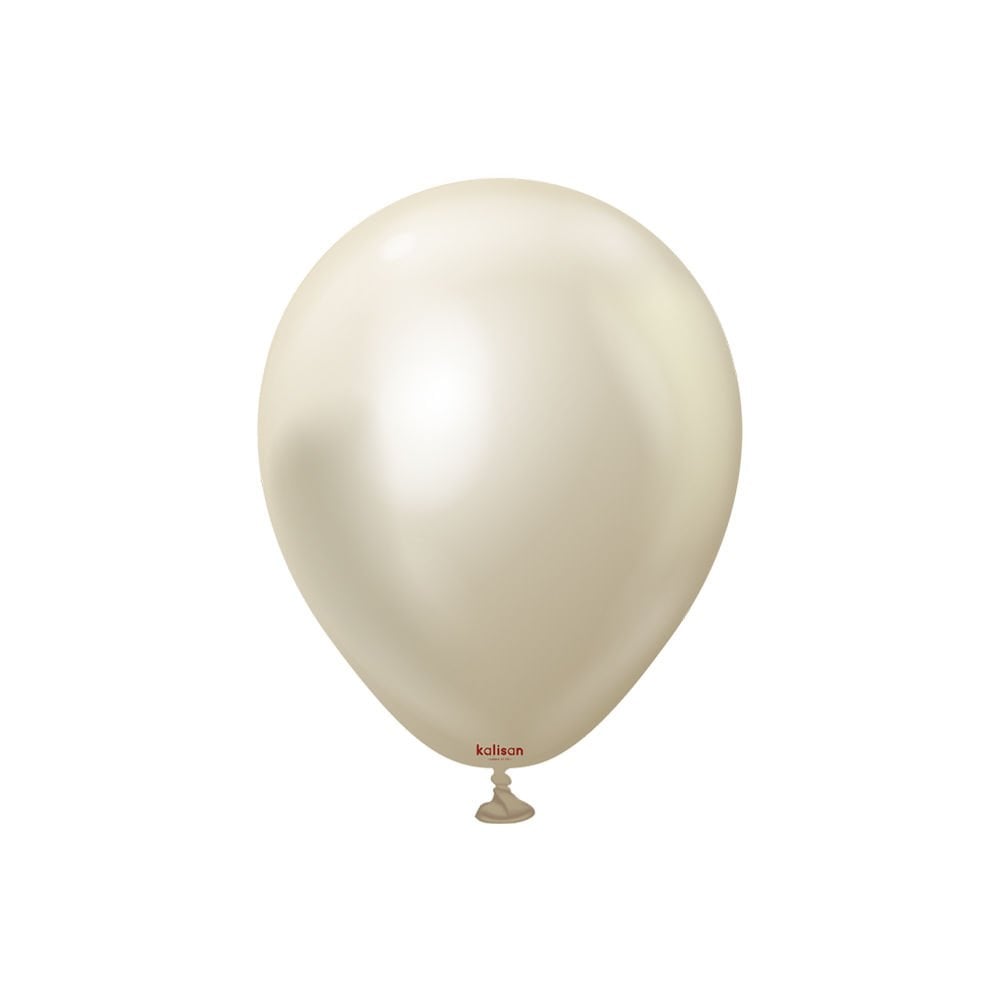 MIRROR (KROM) BALON KALİSAN 5 İNÇ BEYAZ ALTIN 100'LÜ