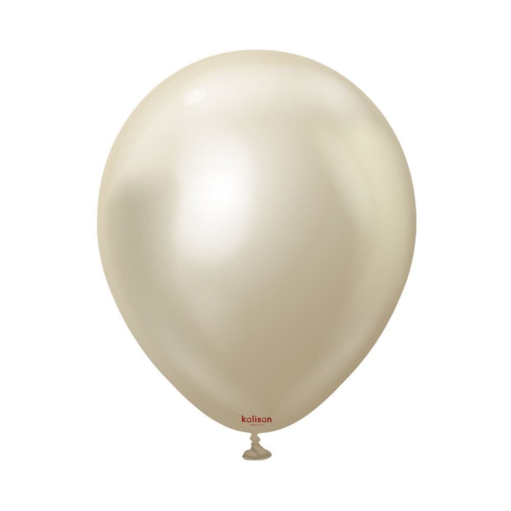 MIRROR (KROM) BALON KALİSAN 12 İNÇ BEYAZ ALTIN 50'Lİ