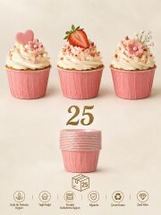 DÜZ PEMBE 25 Lİ MUFFİN KALIBI