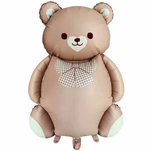 PAPAYONLU RETRO RENK AYI FOLYO BALON KARAMEL RENK