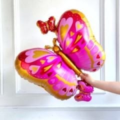 PEMBE KIRMIZI KELEBEK FOLYO BALON 7692