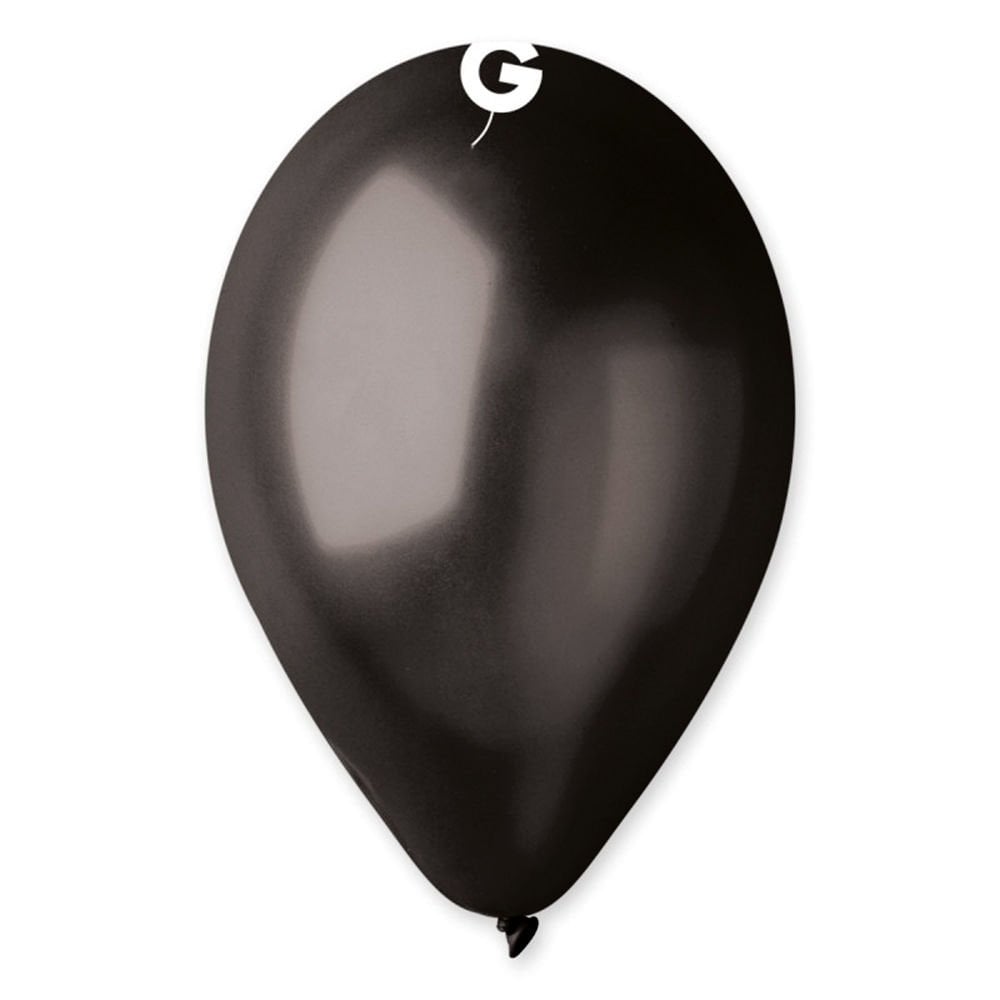 11''METALİK SİYAH BALON 100'LÜ