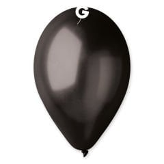 11''METALİK SİYAH BALON 100'LÜ