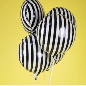 SİYAH BEYAZ YUVARLAK FOLYO BALON