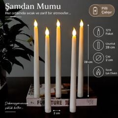 PİLLİ ALEVSİZ LED ŞAMDAN MUMU 12'Lİ