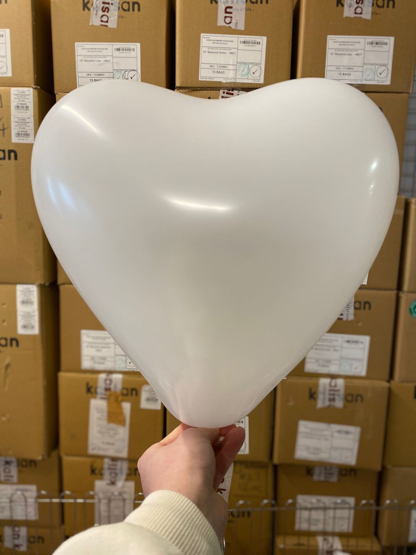 12''Kalp Beyaz Balon 25 li