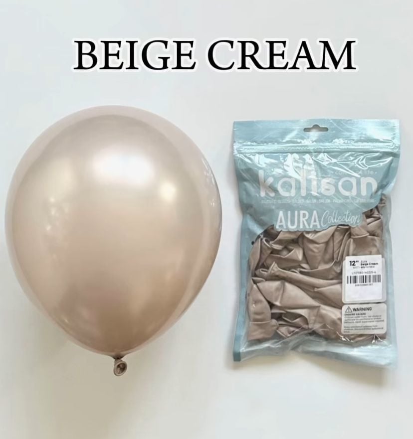 12'' Aura Balon Beige Cream 50'li