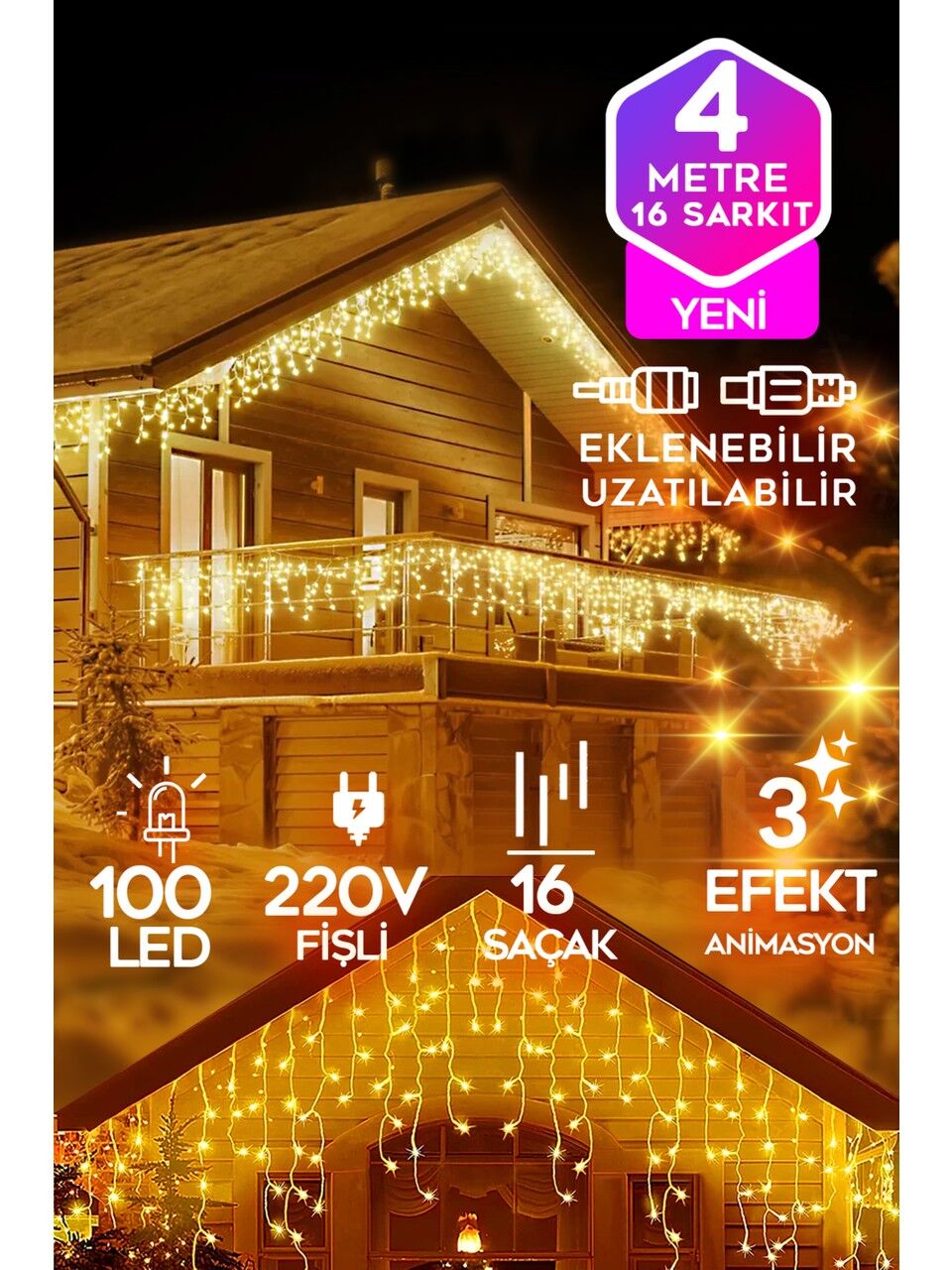 GÜNIŞIĞI 50 CM  SARKIT SAÇAK LED