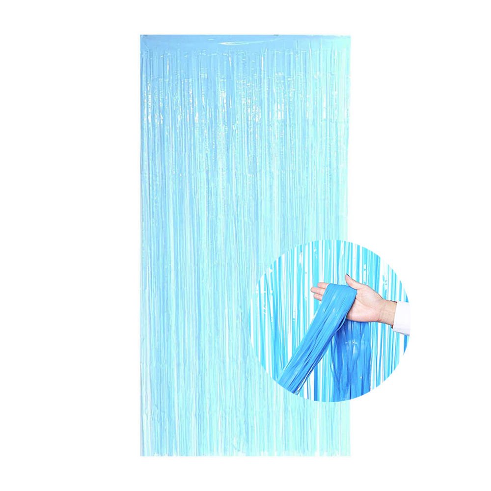 RAFYA KAPI PERDESİ MAVİ