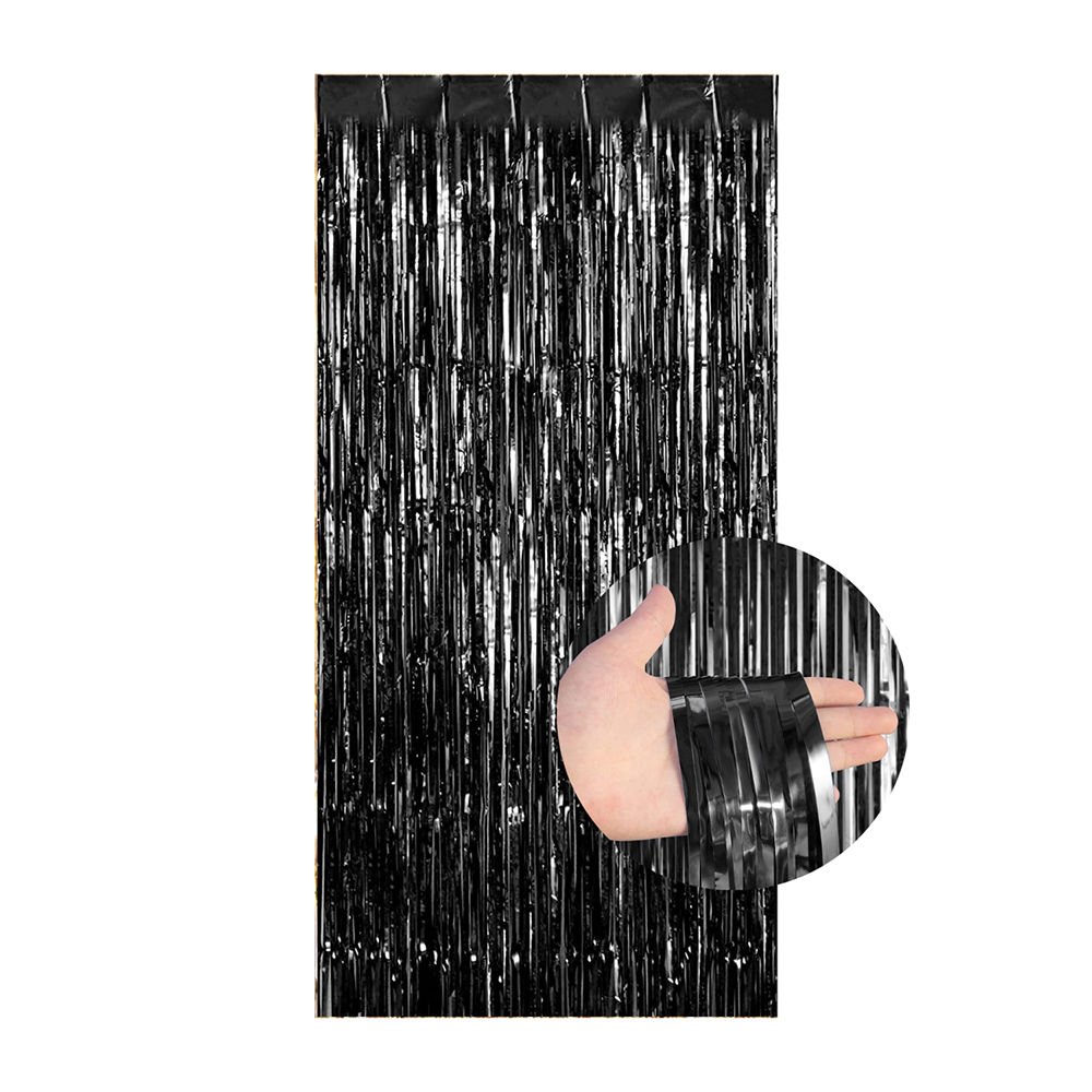 RAFYA KAPI PERDESİ SİYAH