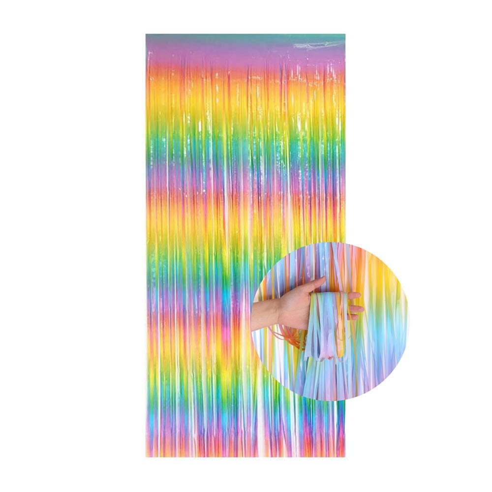 RAFYA KAPI PERDESİ MAKARON KARIŞIK RENKLİ