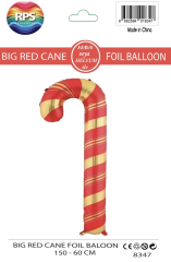 BÜYÜK KIRMIZI BASTON FOLYO BALON 150 CM 8347
