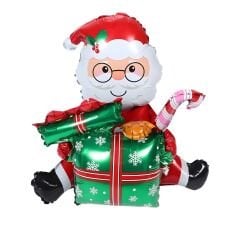 OTURAN HEDİYE KUTULU NOEL BABA FOLYO BALON 8194