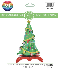 KIRMIZI AYAKLI ÇAM AĞACI FOLYO BALON