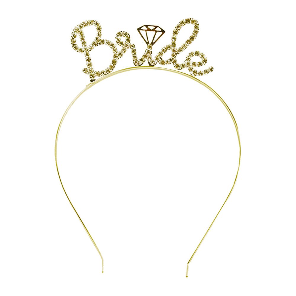BRİDE METAL TAÇ TAŞLI GOLD