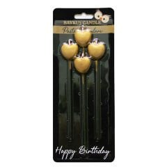 METALİK KALP MUM GOLD