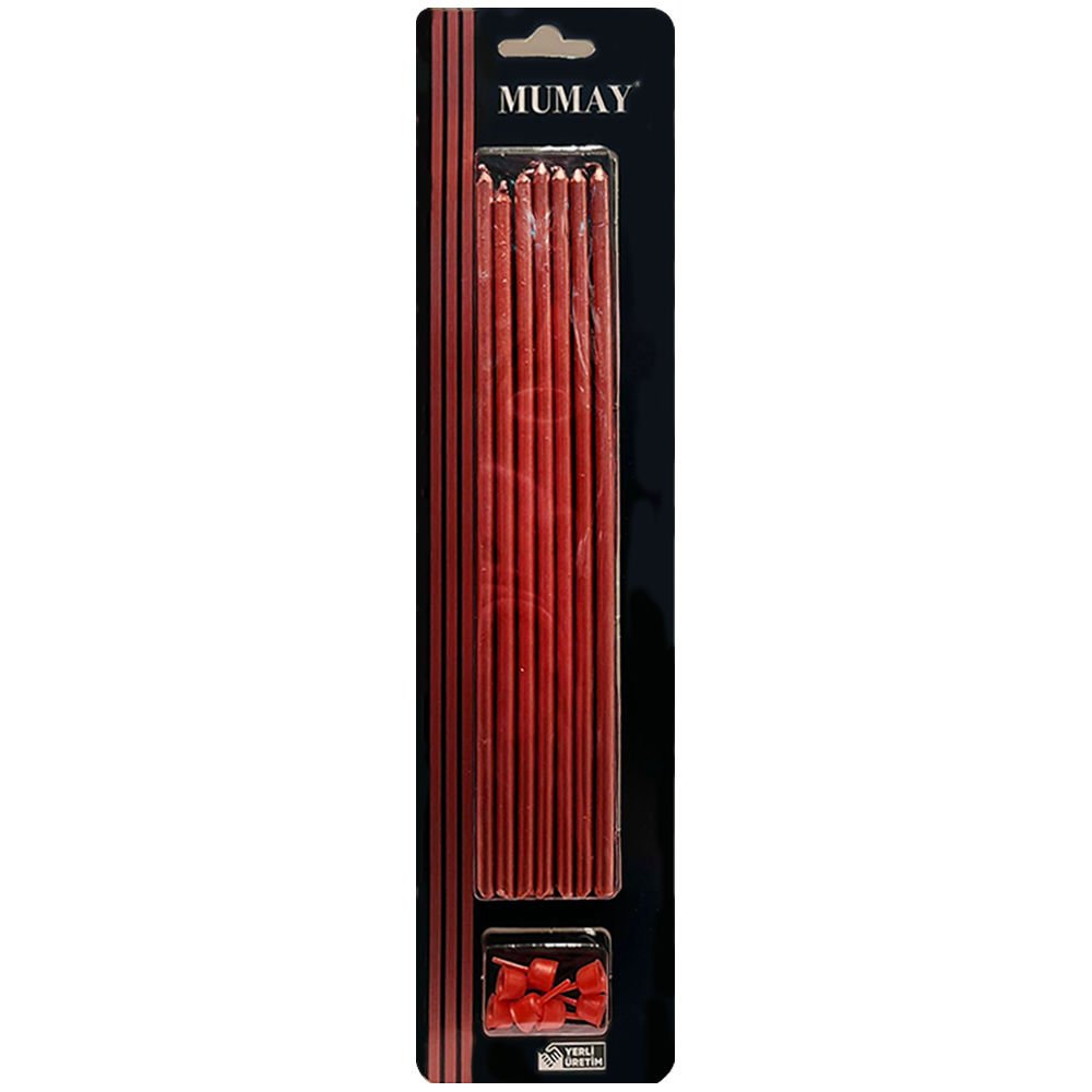 İNCE UZUN MUM KIRMIZI 20cm