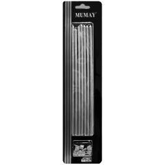 İNCE UZUN MUM GÜMÜŞ 20cm