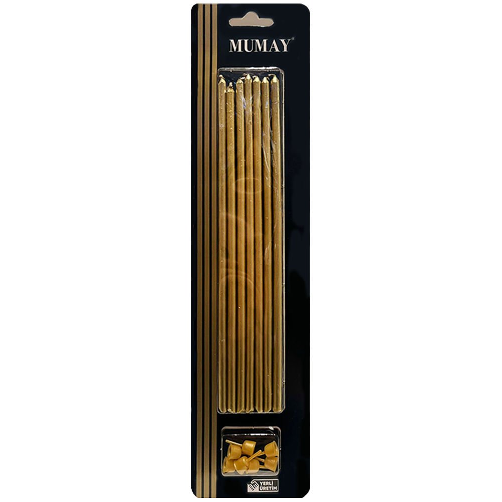 İNCE UZUN MUM GOLD 20cm
