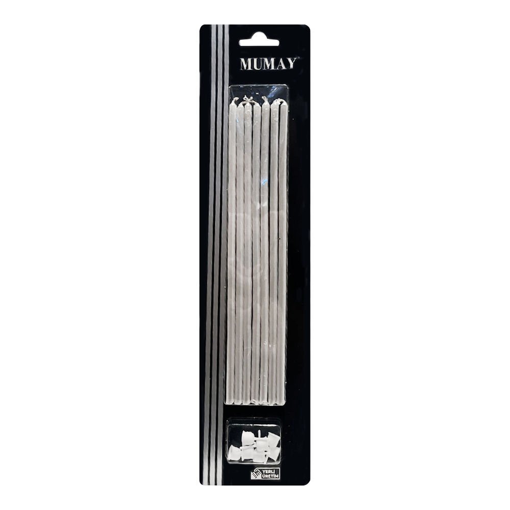 İNCE UZUN MUM BEYAZ 13cm