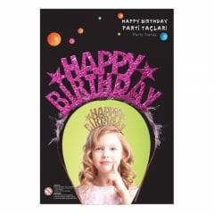 HAPPY BİRTHDAY KARTON TAÇ MOR