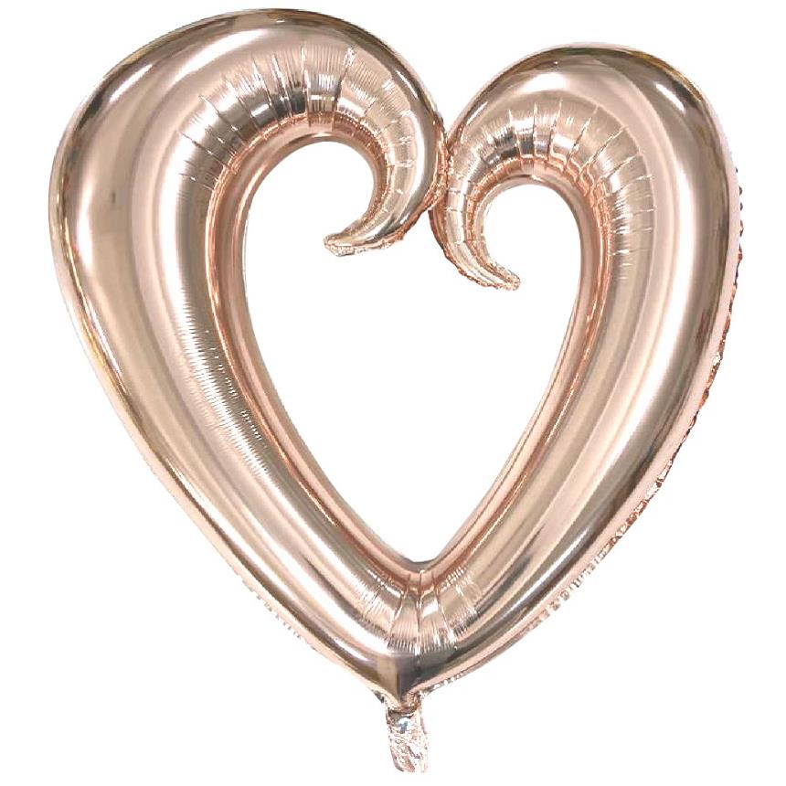 Ortası Boş Kalp Rose Gold Folyo Balon