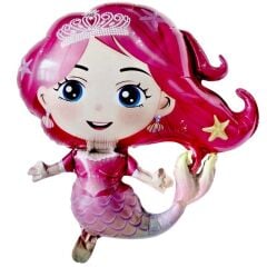 TAÇLI DENİZ KIZI FOLYON BALON