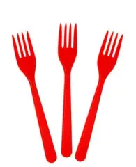 KIRMIZI PLASTİK ÇATAL 25'Lİ