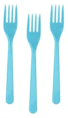 AÇIK MAVİ PLASTİK ÇATAL 25'Lİ