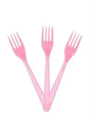 PEMBE PLASTİK ÇATAL 25'Lİ