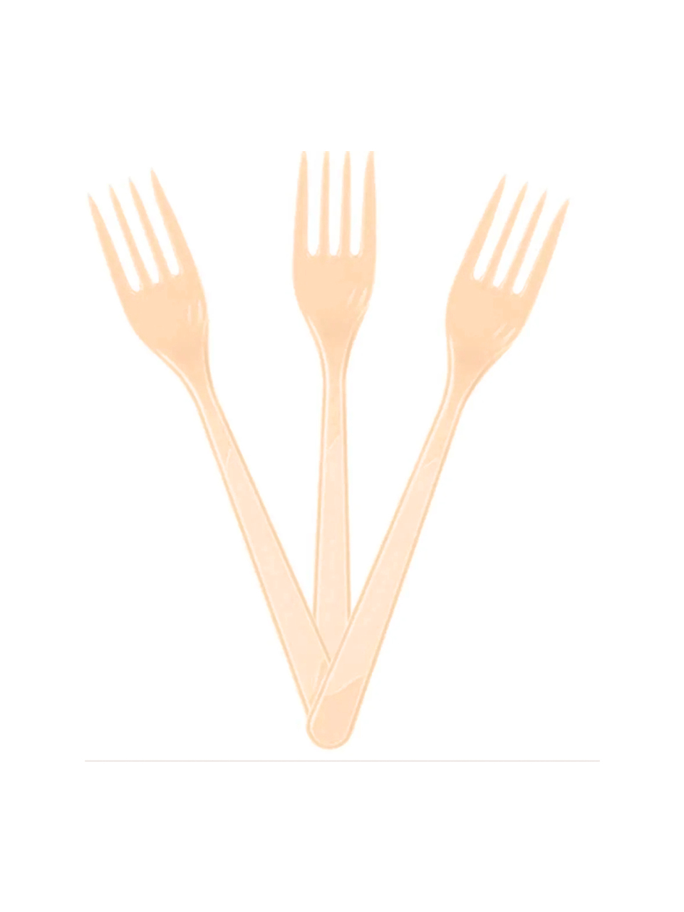 KREM PLASTİK ÇATAL 25'Lİ