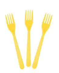 SARI PLASTİK ÇATAL 25'Lİ