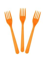 TURUNCU PLASTİK ÇATAL 25'Lİ
