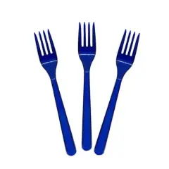 LACİVERT PLASTİK ÇATAL 25'Lİ