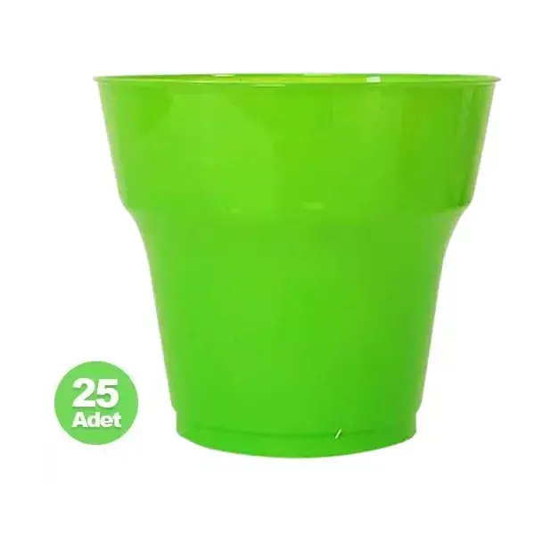YEŞİL PLASTİK BARDAK 25'Lİ