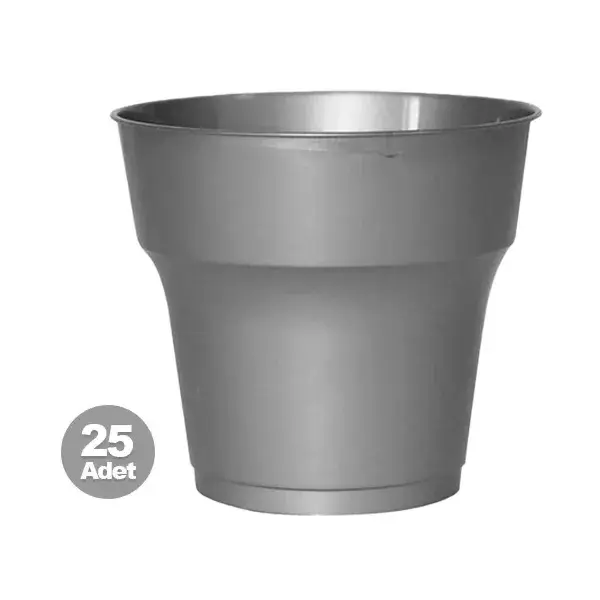 GÜMÜŞ PLASTİK BARDAK 25'Lİ