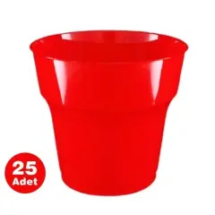 KIRMIZI PLASTİK BARDAK 25'Lİ