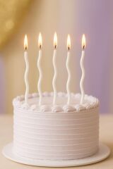 BEYAZ SPİRAL PASTA MUMU