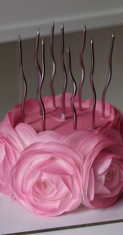 PEMBE SPİRAL PASTA MUMU