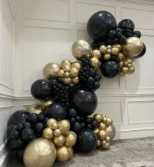 SİYAH-GOLD BALON SETİ