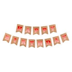 UZAR YAZI HAPPY BİRTHDAY KRAFT ZEMİN KIRMIZI