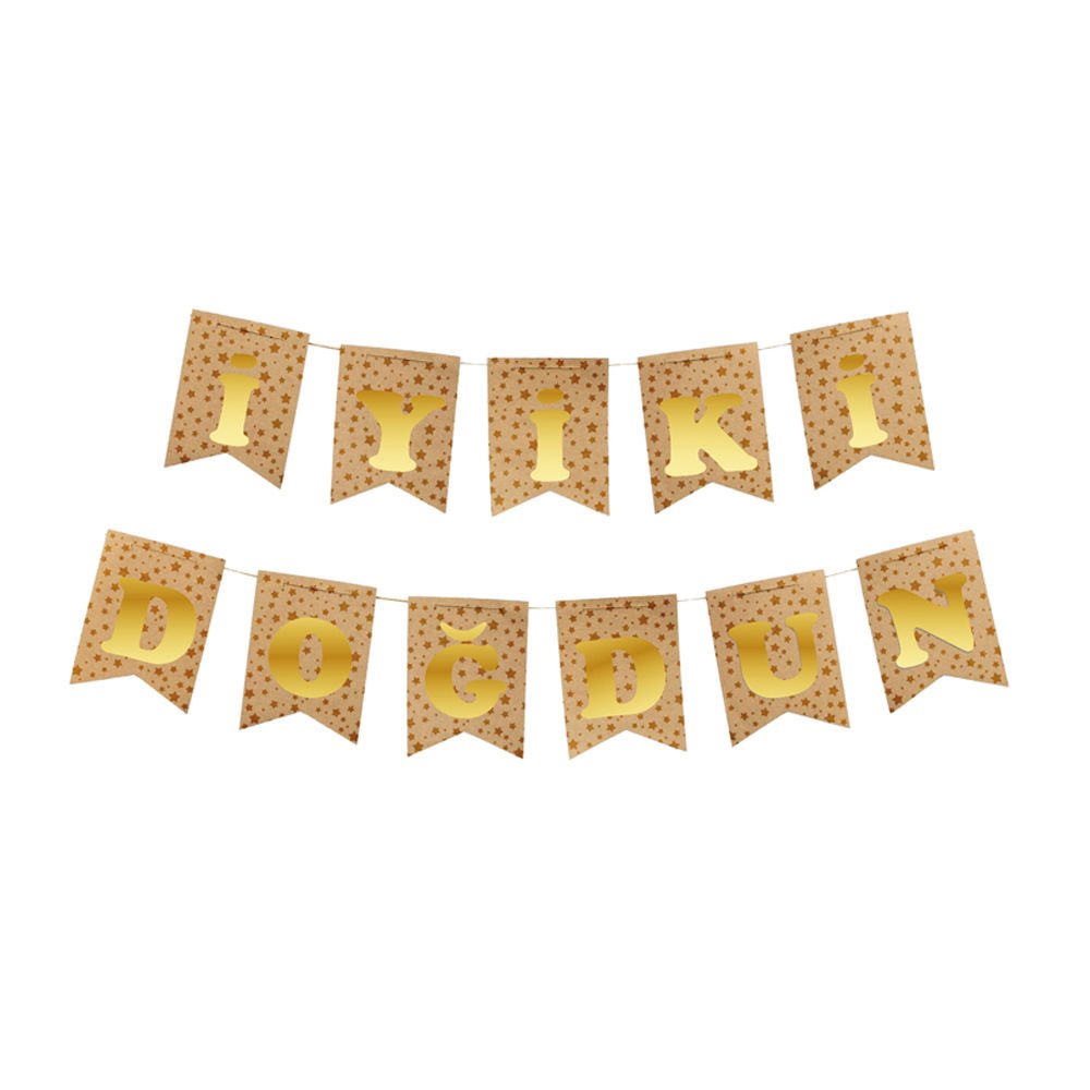 UZAR YAZI İYİ Kİ DOĞDUN KRAFT ZEMİN GOLD