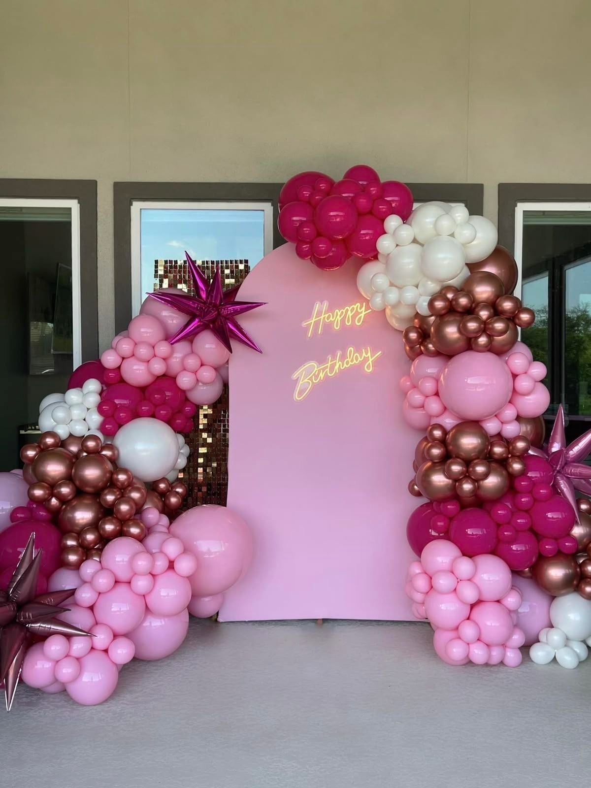 PEMBE KUTUP YILDIZI BALON SETİ